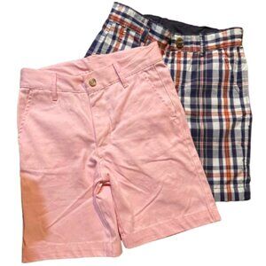Beufort Bonnet Company Boys Size 8 Chino Shorts 2 Pair Pink Pair Blue Plaid Pair